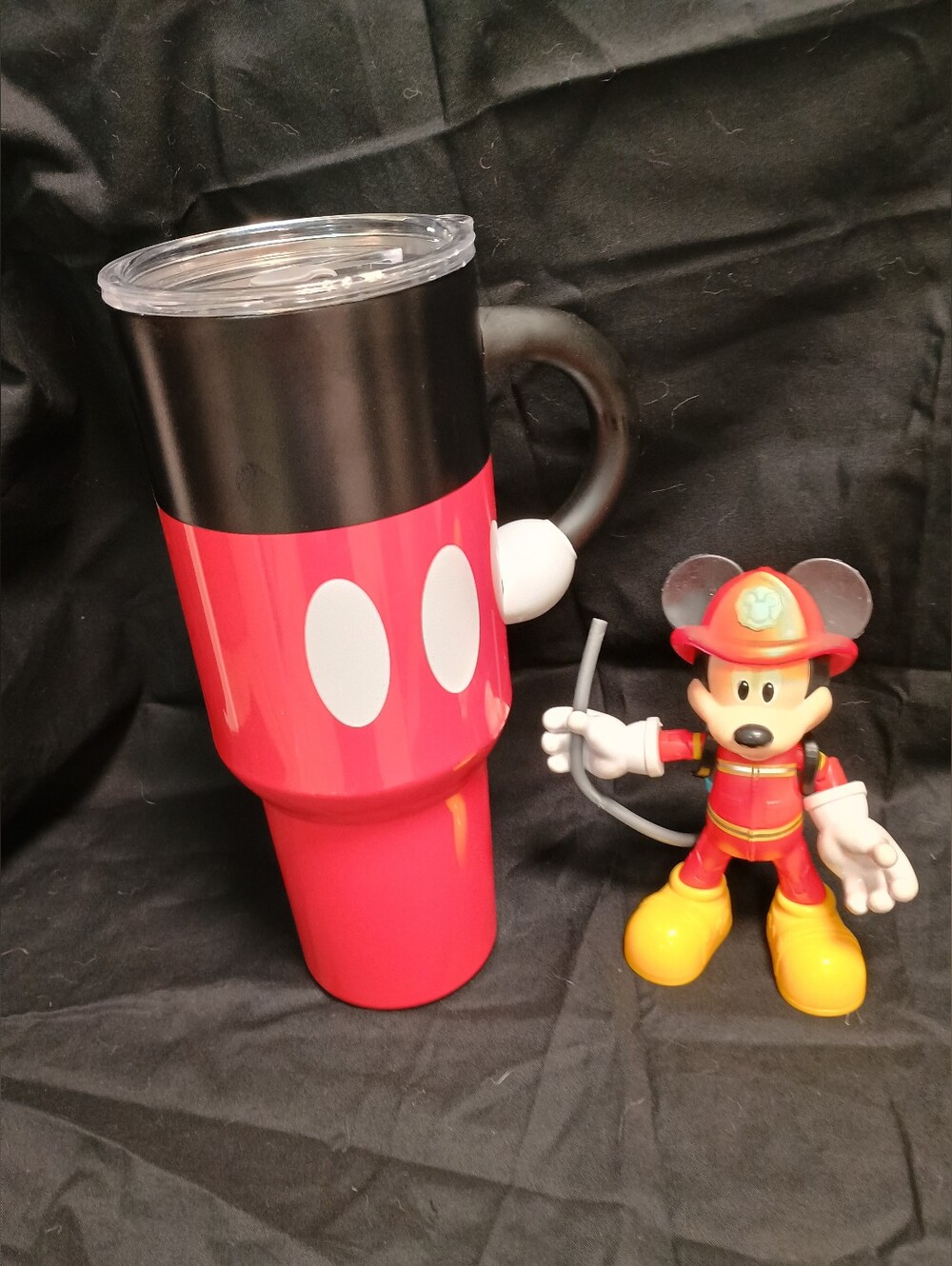 Disney Mickey Pants 40oz Travel Tumbler with Lid & Bonus Fireman Mickey